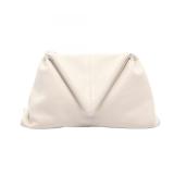 Bottega Triangle Flap Clutch White