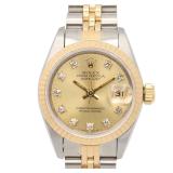 Rolex Datejust 69173G 10P Diamond Watch