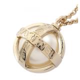 Chanel COCO Mark Pearl Gold Necklace