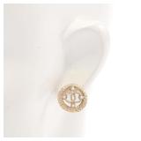 Chanel Coco Pearl Circle GP Earrings