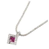 K18WG Ruby Diamond Necklace 40.5cm