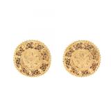 Chanel Coco Round GP Earrings