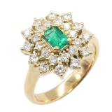 Emerald Diamond Ring K18