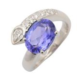 Jewelry Tanzanite Diamond Ring Pt900