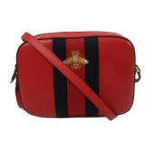 Gucci Bee Web Camera Bag Red