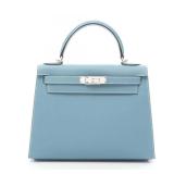 Hermes Kelly 28 Blue Jean Epsom