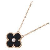 VCA Vintage Alhambra 1PD Onyx K18PG Necklace