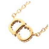 Dior CD Logo Gold Rhinestone Necklace