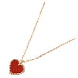 VCA Sweet Alhambra Heart Carnelian Necklace