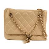 Chanel Drawstring Double Zip Beige