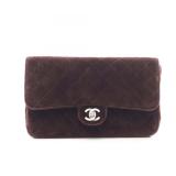 Chanel Chain Backpack Fabric Brown