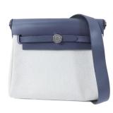 Hermes Mini Herbag PHW Beige Blue