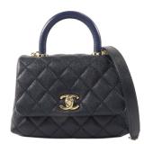 Chanel Coco Handle Mini GHW Navy