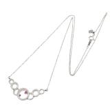 Ruby Diamond Necklace 18K White Gold
