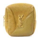 YSL Pouch Clutch Green Brown