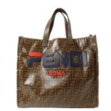 Fendi Tote Bag GHW Coated Canvas Brown