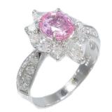 Pink Sapphire Diamond Ring Pt900
