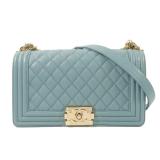 Chanel Boy 25 GHW Light Blue