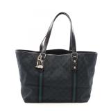 Gucci GG Canvas Tote Bag Black/Green