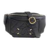 Chanel Filigree Waist Bag Black
