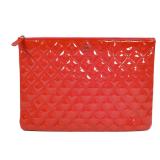 Chanel O-Case Clutch SHW Patent Red