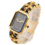 CHANEL Premiere M H0001 Gold Plated Black
