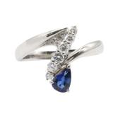 Sapphire Diamond Ring Pt900