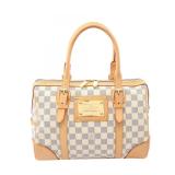 LV Berkeley Handbag Damier Azur White