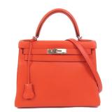 Hermes Kelly 28 PHW Rouge Pivoine