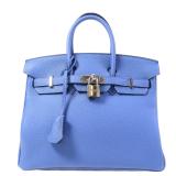 Hermes Birkin 25 PHW Bleu Azur