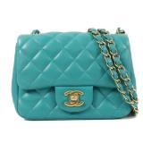 Chanel Mini Classic 17 Aqua Green