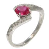 Jewelry Ruby Diamond Ring Pt900