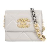 Chanel 19 Coin Purse Grey SHW