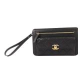 Chanel CC Pouch Handbag Lambskin Black