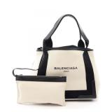 Balenciaga Navy Cabas S Tote Beige/Black