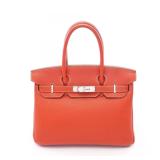Hermes Birkin 30 Togo Handbag Red