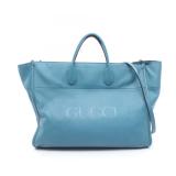 Gucci Logo 2 Way Tote Blue