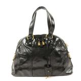 YSL Muse Patent Shoulder Bag Black