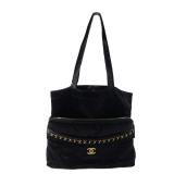 Chanel Grosgrain Tote Satin Black