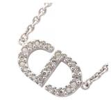 Dior CD Logo Necklace Metal Rhinestone