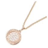 Bvlgari Onyx Diamond Necklace Rose Gold