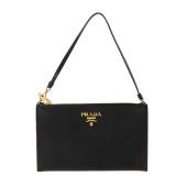 Prada Pouch Bag GHW Calfskin Black