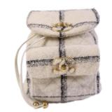 Chanel 22K Duma Backpack Tweed White