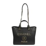 Chanel Deauville 2 Way GHW Bag Black