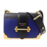 Prada Cahier Shoulder Bag Blue
