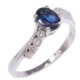 Sapphire Diamond Ring K18WG