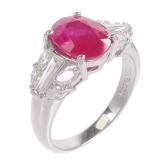 Ruby Diamond Ring Pt900 Platinum