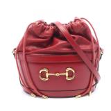 Gucci Horsebit Bucket Bag Red
