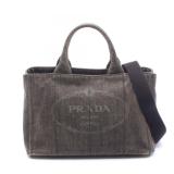 Prada Canapa 2 Way Tote Black