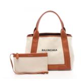 Balenciaga Navy Cabas S Beige Brown